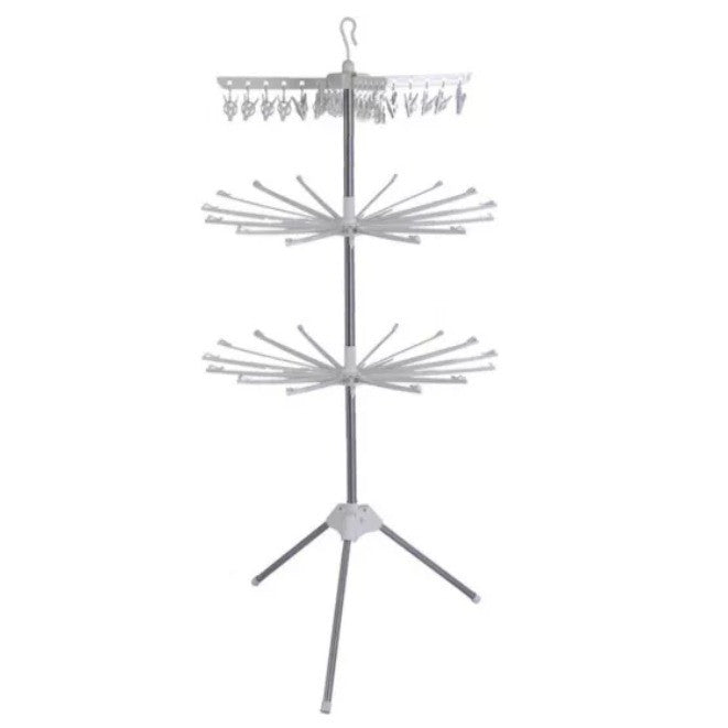 Uscator de rufe vertical, pliabil, At Performance, 3 nivele, 170cm inaltime, usor de instalalat, 24 carlige, 20 tije, Alb